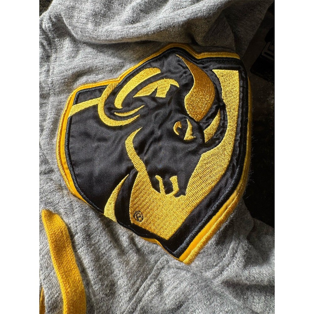 PINK Victoria’s Secret VCU Rams Hoodie Womens Small Heather Gray Yellow - Picture 9 of 9